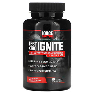 Force Factor, Test X180 Ignite，游離睾酮促進劑和脂肪消耗劑，120 粒膠囊