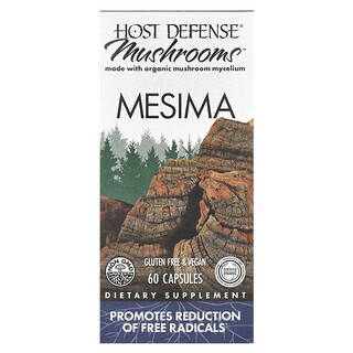 Host Defense, Mushrooms™，Mesima，60 粒膠囊（每粒膠囊 0.5 克）