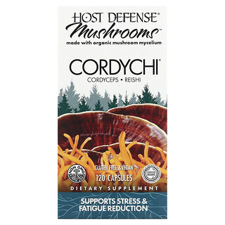 Host Defense, Hose Defense 蘑菇，Cordychii，支援減壓和減緩疲勞，120 粒素食膠囊