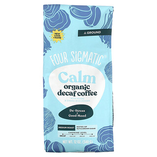 Four Sigmatic, 蘑菇咖啡粉，含靈芝、冰冷蘑菇，中度烘焙，脫因，12 盎司（340 克）