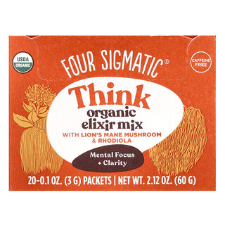 Four Sigmatic, Think，酏劑與猴頭菇混合，20 包，每包 0.1 盎司（3 克）