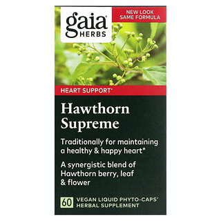 Gaia Herbs, 優質山楂補充劑，60 粒素食液體 Phyto-Caps 膠囊