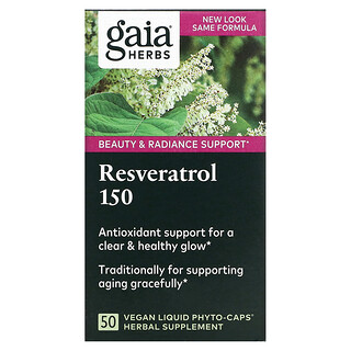 Gaia Herbs, 白藜蘆醇150，50粒 液體素食膠囊