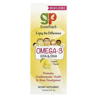 GreenPeach, Omega-3 EPA 和 DHA，檸檬味，4 液量盎司（118.3 毫升）