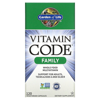 Garden of Life, Vitamin Code，家庭全食多維生素，120 粒素食膠囊