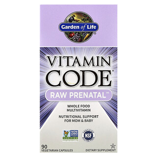 Garden of Life, Vitamin Code 未精製產前營養素食膠囊，90 粒