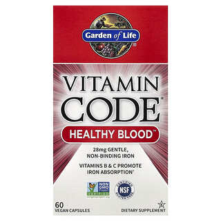生命花園, Vitamin Code®，血液健康品™，60 粒全素食膠囊