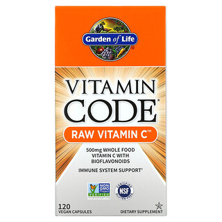 Garden of Life, Vitamin Code，RAW 維生素 C，250 毫克，120 粒素食膠囊