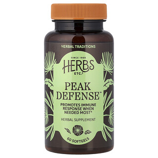 Herbs Etc., Peak Defense™，60 粒軟膠囊