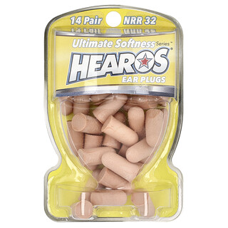 Hearos, 超軟系列™ 耳塞，黃色，NRR 32，14 對