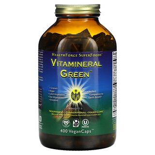 HealthForce Superfoods, 維生素之綠（Vitamineral Green）, 5.3版, 400顆植物膠囊