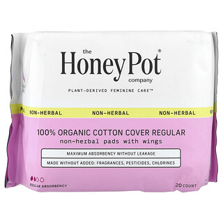 The Honey Pot Company, 有機非草本護翼護墊，常規，20 片