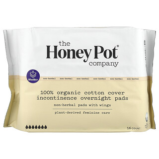 The Honey Pot Company, 非草本護翼棉柔護墊，夜間有機失禁，16 片