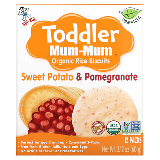 Hot Kid, Toddler Mum-Mum，有機米餅乾，甘薯和石榴，12包，2.12盎司（60克）