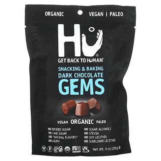 Hu, Gems 零食烘焙黑巧克力，9 盎司（255 克）
