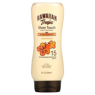 Hawaiian Tropic, 純粹觸摸，乳液抗曬霜，高倍抗曬，SPF 15，8 盎司（236 毫升）
