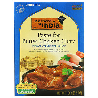 Kitchens of India, 黃油咖喱雞醬，濃縮醬汁，味淡，3.5 盎司（100 克）