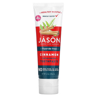 Jason Natural, 健康口腔牙垢控制牙膏，無氟，肉桂味，4.2 盎司（119 克）
