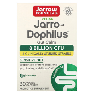 Jarrow Formulas, Jarro-Dophilus Gut Calm，30 粒緩釋素食膠囊