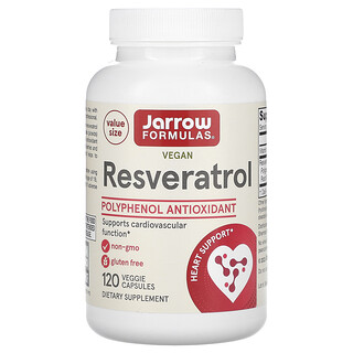 Jarrow Formulas, 白藜蘆醇，120 粒素食膠囊
