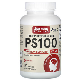 Jarrow Formulas, PS 100，磷脂酰絲氨酸，100 毫克，120 粒軟凝膠
