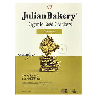Julian Bakery, 有機種子餅乾，帕瑪森乳酪味，4 盎司（113 克）