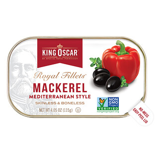 King Oscar, Royal Fillets，地中海風味鯖魚，4.05 盎司（115 克）