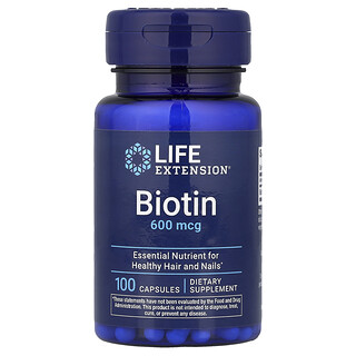 Life Extension, 生物維生素，600 微克，100 粒膠囊