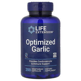 Life Extension, 優化大蒜，200 粒素食膠囊（每粒膠囊 600 毫克）
