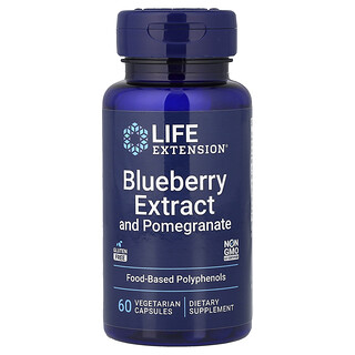 Life Extension, 藍莓提取物和石榴，60 粒素食膠囊