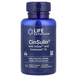 Life Extension, InSea2 和 Crominex 3+中的 CinSulin，90 粒素食膠囊