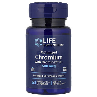 Life Extension, 優化鉻與 Crominex 3+，500 微克，60 粒素食膠囊