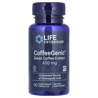 Life Extension, CoffeeGenic，綠咖啡提取物，400毫克，90素食膠囊