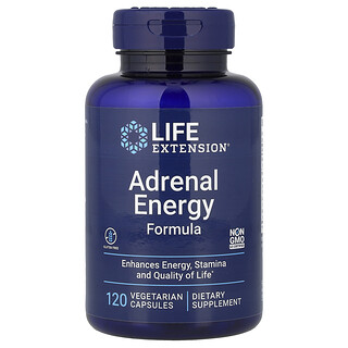 Life Extension, 腎上腺能量配方，120 粒素食膠囊。