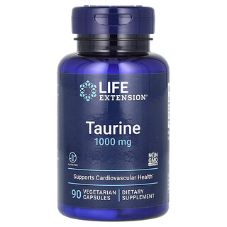 Life Extension, 牛磺酸，1000 毫克，90 粒素食膠囊
