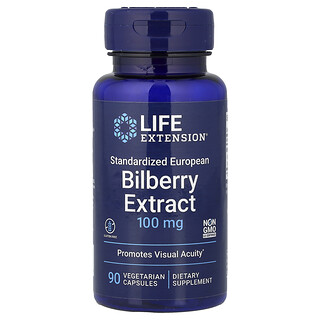 Life Extension, 標準山桑子提取物，100 微克，90 粒素食膠囊