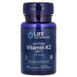 Life Extension, 低劑量維生素K2（MK-7）,45微克，90粒軟膠囊