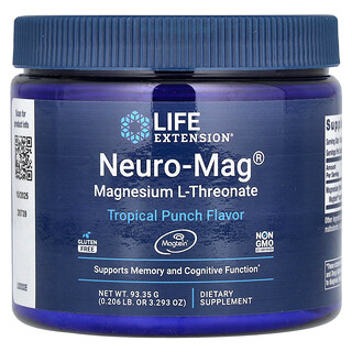 Life Extension, Neuro-Mag L-蘇糖酸鎂，熱帶賓治，3.293 盎司（93.35 克）