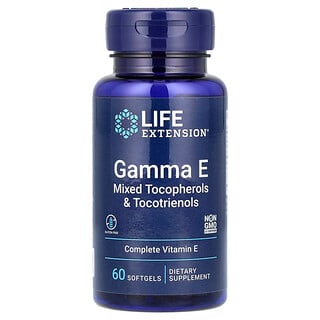 Life Extension, Gamma E，混合生育酚和生育三烯酚，60 粒軟凝膠