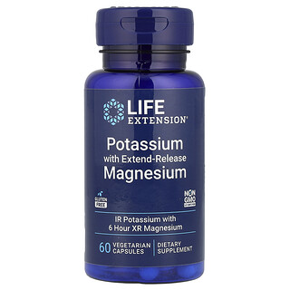 Life Extension, 鉀 + 緩釋鎂素膠囊，60 粒裝