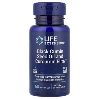 Life Extension, 黑種草籽油和 Curcumin Elite™ 姜黃素精華軟膠囊，60 粒