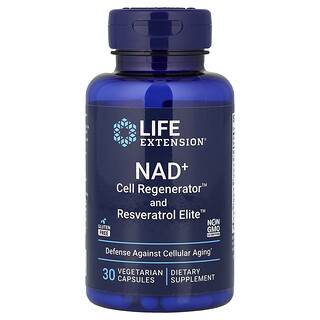Life Extension, NAD+ Cell Regenerator™ and Resveratrol Elite™，30 粒素食膠囊