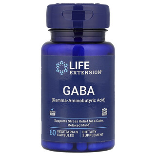 Life Extension, γ-氨基丁酸，60 粒素食膠囊