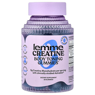 Lemme, Creatine, Body Toning Gummies, Blue Raspberry, 60 Gummies