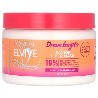 L'Oréal, Elvive, Dreamlengths, Savior Fiber Mask, For Long, Weakened Hair, 12 fl oz (355 ml)