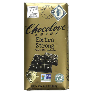 Chocolove, 特濃黑巧克力，77% 可可，3.2 盎司（90 克）