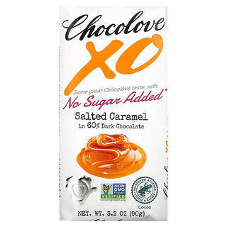 Chocolove, Xo，咸焦糖味 60% 黑巧克力棒，3.2 盎司（90 克）