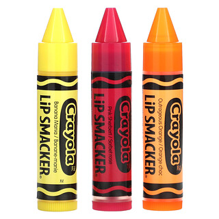 Lip Smacker, Crayola，潤唇膏，組合包，3 件，每件 0.14 盎司（4 克）。