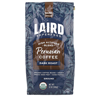 Laird Superfood, 秘魯咖啡，研磨，深度烘焙，12 盎司（340 克）