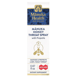 Manuka Health, 含蜂膠麥盧卡蜂蜜喉部噴霧，MGO 400+，0.67 液量盎司